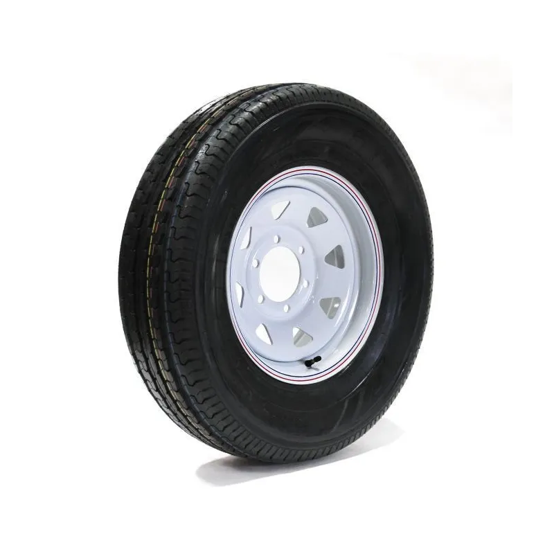 CASTLE ROCK 225/75R15 6 Ply Tire on (6/5.5) White Rally Rim
