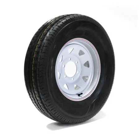 Pneu CASTLE ROCK 225/75R15 6 plis sur jante Rally Blanche (6/5.5)