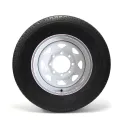 Pneu Radial Castle Rock 235/85R16 12 Plis sur Jante Rally Blanche 8 trous