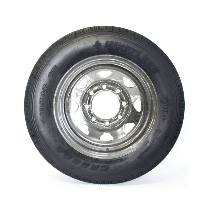Westlake 235/80R16 14 Ply Radial Tire on 8 holes Galvanized Rally Rim