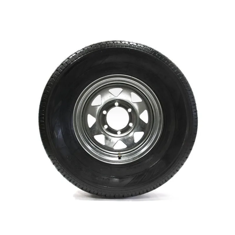 Pneu Radial Castle Rock 225/75R15 10 Plis sur Jante Rally Galvanisée 6 trous