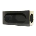 Steel housing for oval lights with side hole