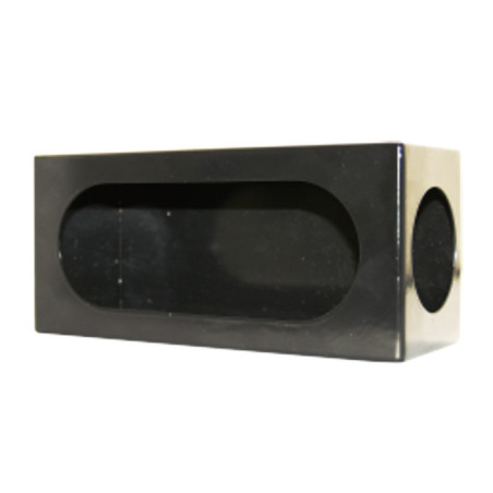 Steel housing for oval lights with side hole