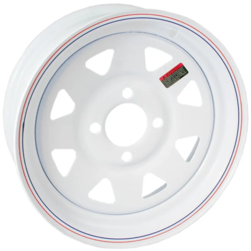 (4/4.0) 4 Holes 13" x 4.5" White Rally Trailer Rim