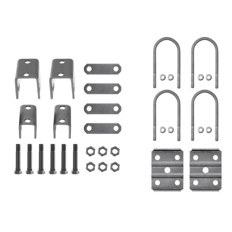 Ensemble de suspension simple avec boulons en "U" ronds 2" pour 1 essieu