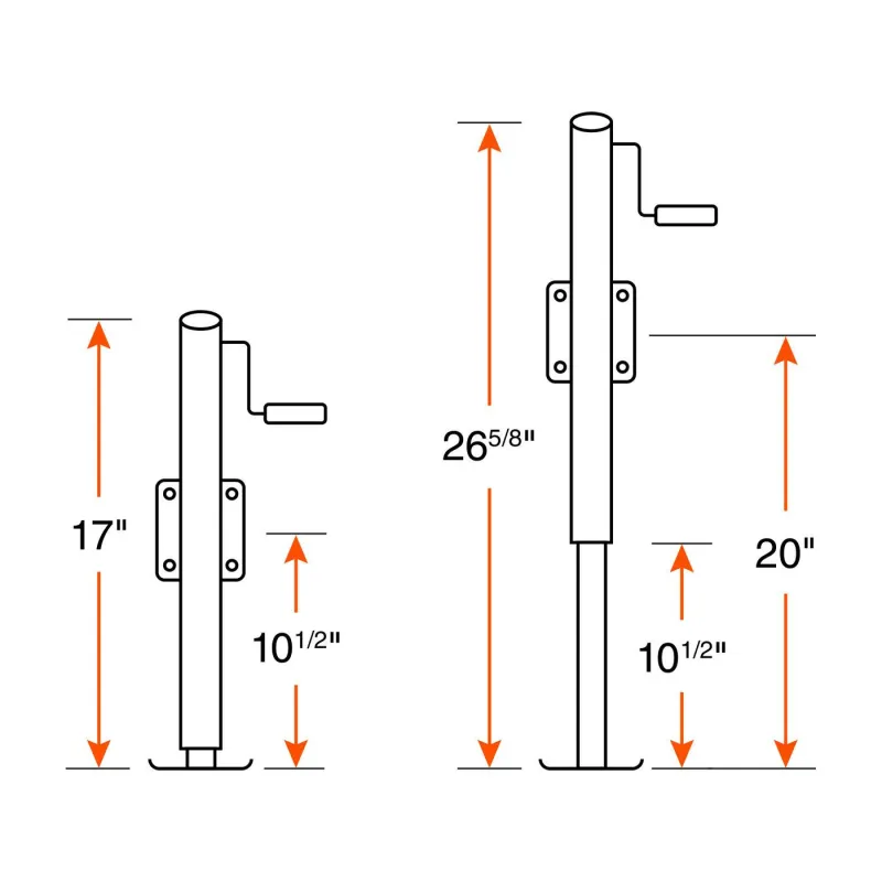 Ram 5000lb 10" sidewind Swivel Trailer Jack
