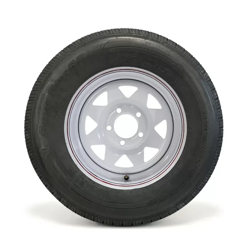 Pneu Radial Castle Rock 205/75R14 6 Plis sur Jante Rally Blanche 5 trous