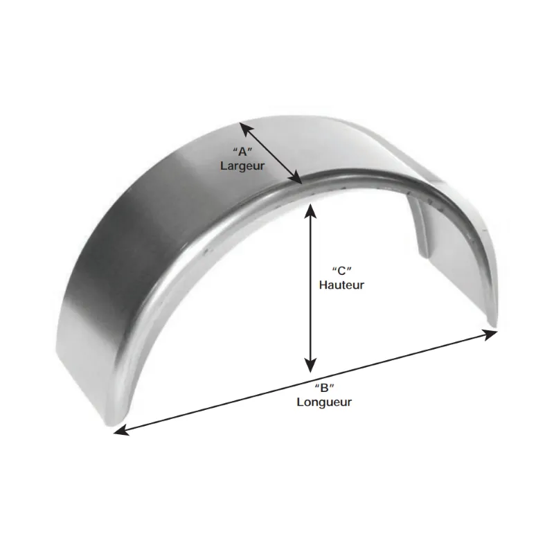 10-3/4" x 32" x 15-1/2" 0.090G Aluminum Single Trailer Fender