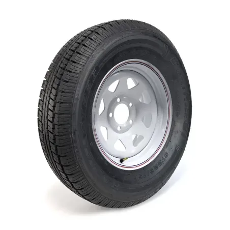 CASTLE ROCK 225/75R15 8 Ply Tire on 5 holes White Rally Rim