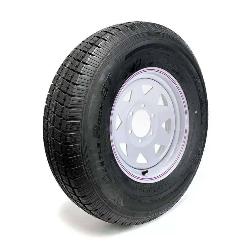 CASTLE ROCK 235/85R16 12 Ply Radial Tire on 6 holes White Rally Rim