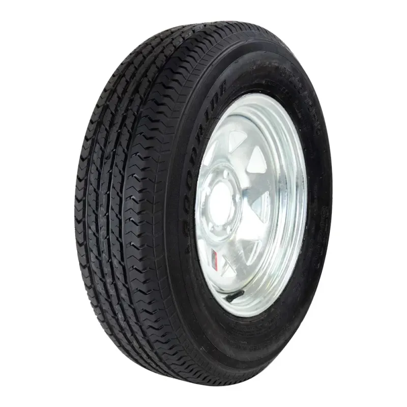 GOODRIDE Radial 205/75R15 6 Ply Tire on 5 holes Galvanized Rally Rim