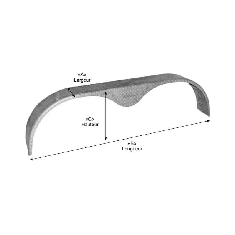 Steel Tandem Trailer Fender 9" x 66" x 17-1/2" 16G
