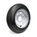 HAKUBA 4.80-12 6 Ply Tire on White Rally Rim with 4 Holes