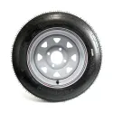 Roadguider 4.80-12 6 Ply Tire on White Rally Rim with 4 Holes