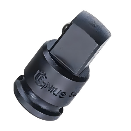 Genius 340040B impact adapter with steel ball 3/8"(F) x 1/2"(M) x 3/8" Dr.
