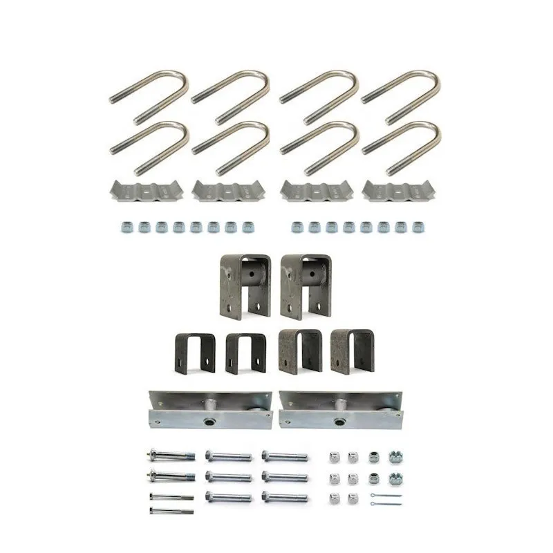 Complete tandem slipper suspension kit with 3" round U-bolt kit 6000 lb