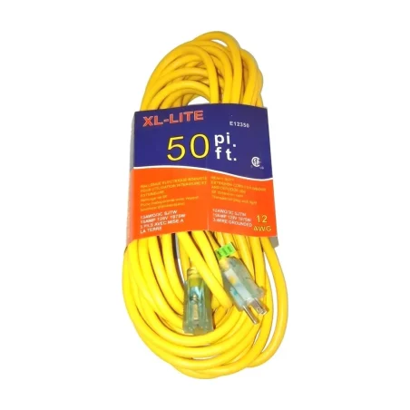 Heavy Duty Extension Cord - 12 Gauge, Weatherproof, Yellow