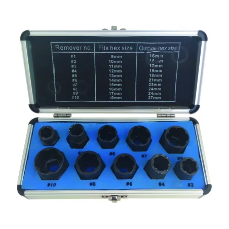 Rodac XL54009 MET "Twist" socket extractor set (10 pieces)