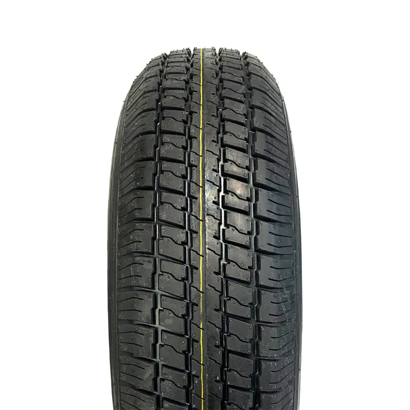 Castle Rock Radial 205/75R14 6 Ply Tire on 5 holes Black Jaguar Alloy Rim