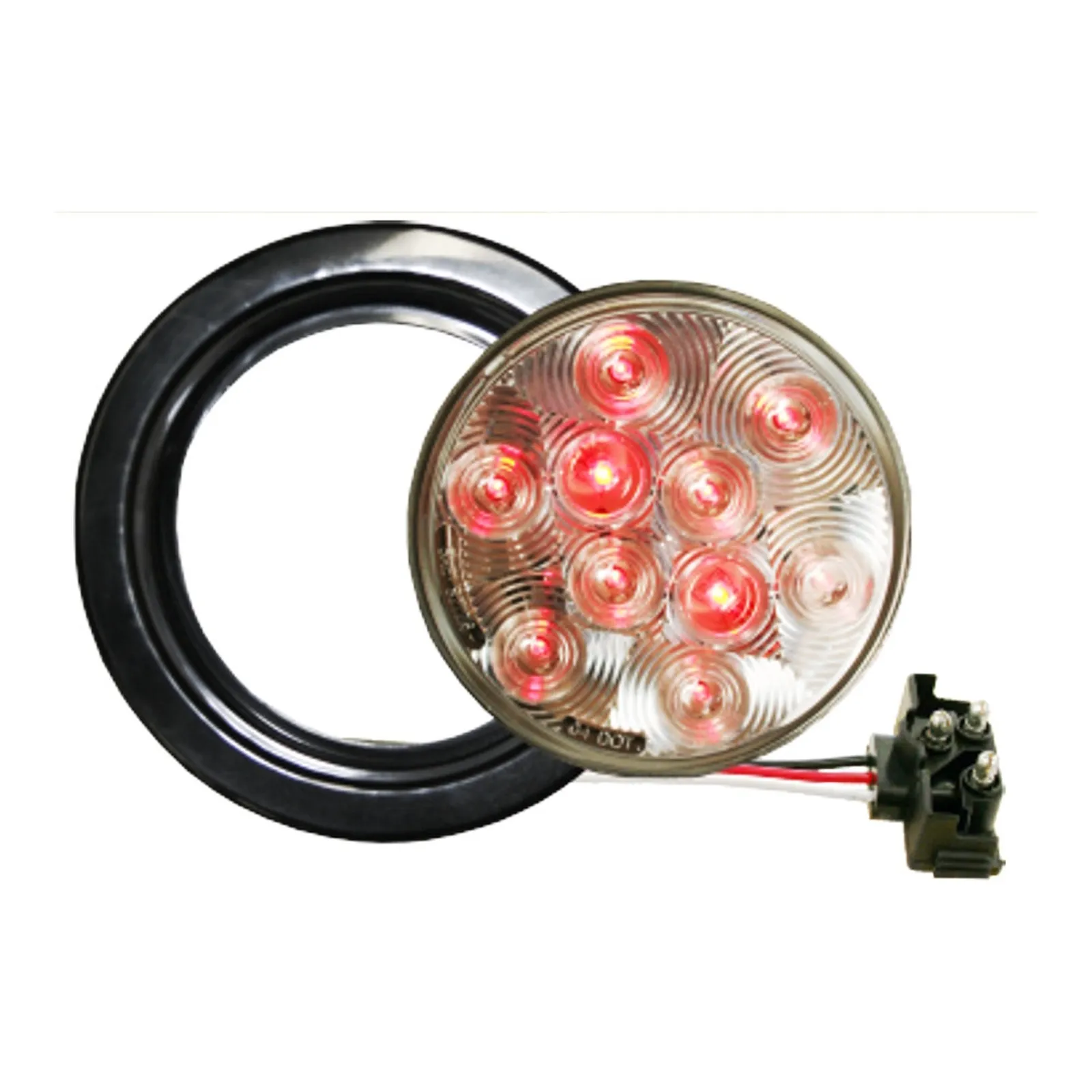 4-1/4" round clear lens red LED sealed position light kit 10 diodes 3 wires