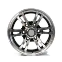 15" x 6" 6 Holes Black Jaguar Aluminum Trailer Rim with Cap (6/5.5)