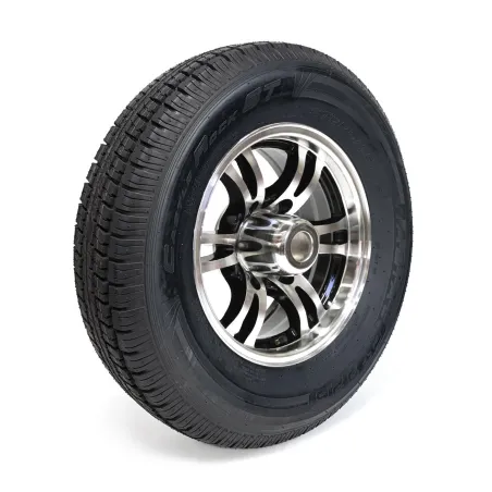 Pneu Radial Castle Rock 225/75R15 10 Plis sur Jante Jaguar Noire en Alliage 6 trous