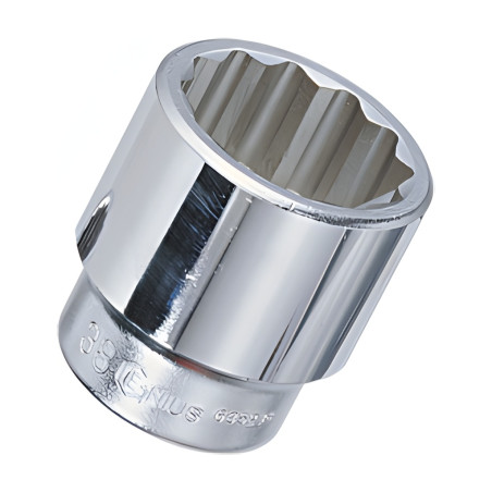 12-Point Chrome Socket 3/8" Dr. x 9/16" SAE - Genius 373218