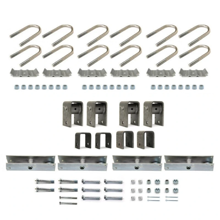 Complete tridem slipper suspension kit with 3" round U-bolt kit 8000 lb