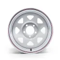 White (5/4.5) 5 Holes 15" x 6" Rally Trailer Rim