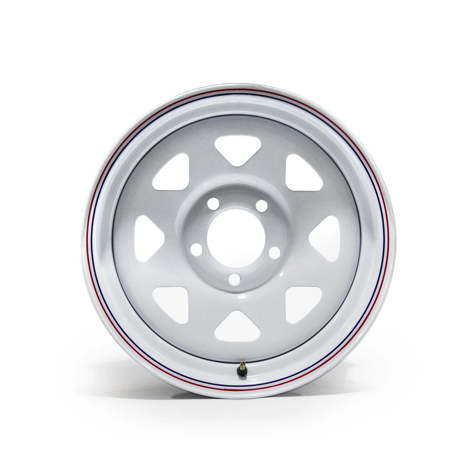 White (5/4.5) 5 Holes 15" x 6" Rally Trailer Rim