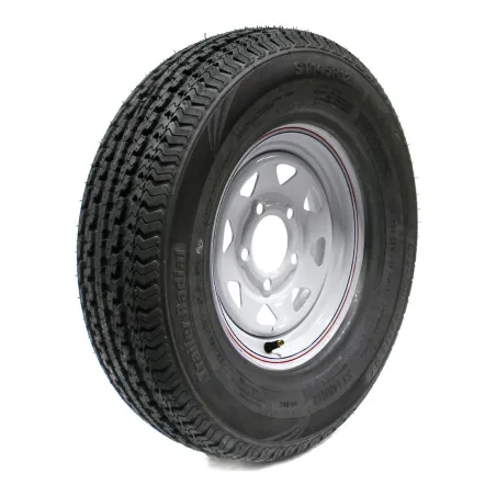Pneu Radial Sterling 145R12 10 Plis sur Jante Rally Blanche 5 trous