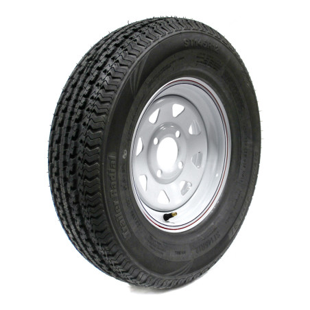 Pneu Radial Sterling 145R12 10 Plis sur Jante Rally Blanche 4 trous