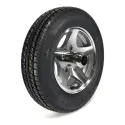 Hakuba Radial 145R12 10 Ply Tire on 5 holes Silver Five Star Alloy Rim