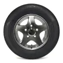 Hakuba Radial 145R12 10 Ply Tire on 5 holes Silver Five Star Alloy Rim