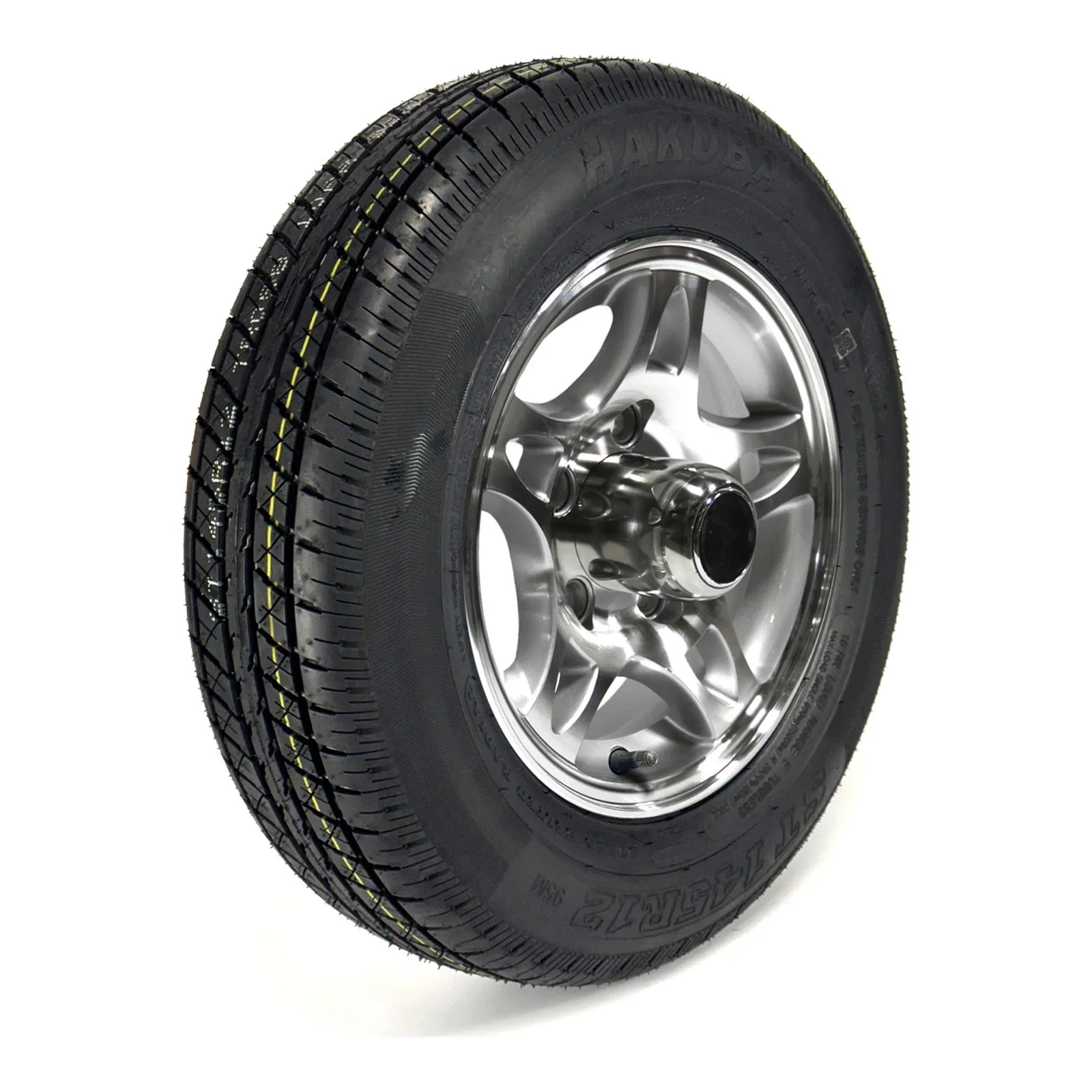 Hakuba Radial 145R12 10 Ply Tire on 5 holes Silver S5 Alloy Rim