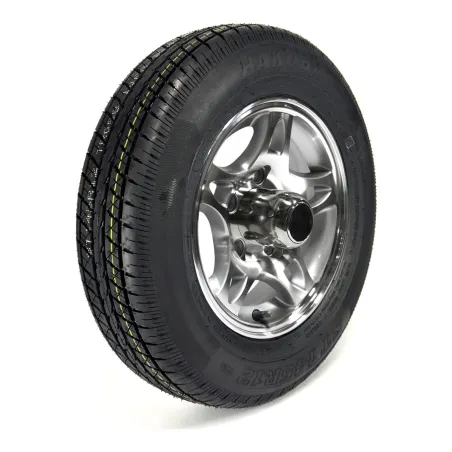 Hakuba Radial 145R12 10 Ply Tire on 5 holes Silver S5 Alloy Rim