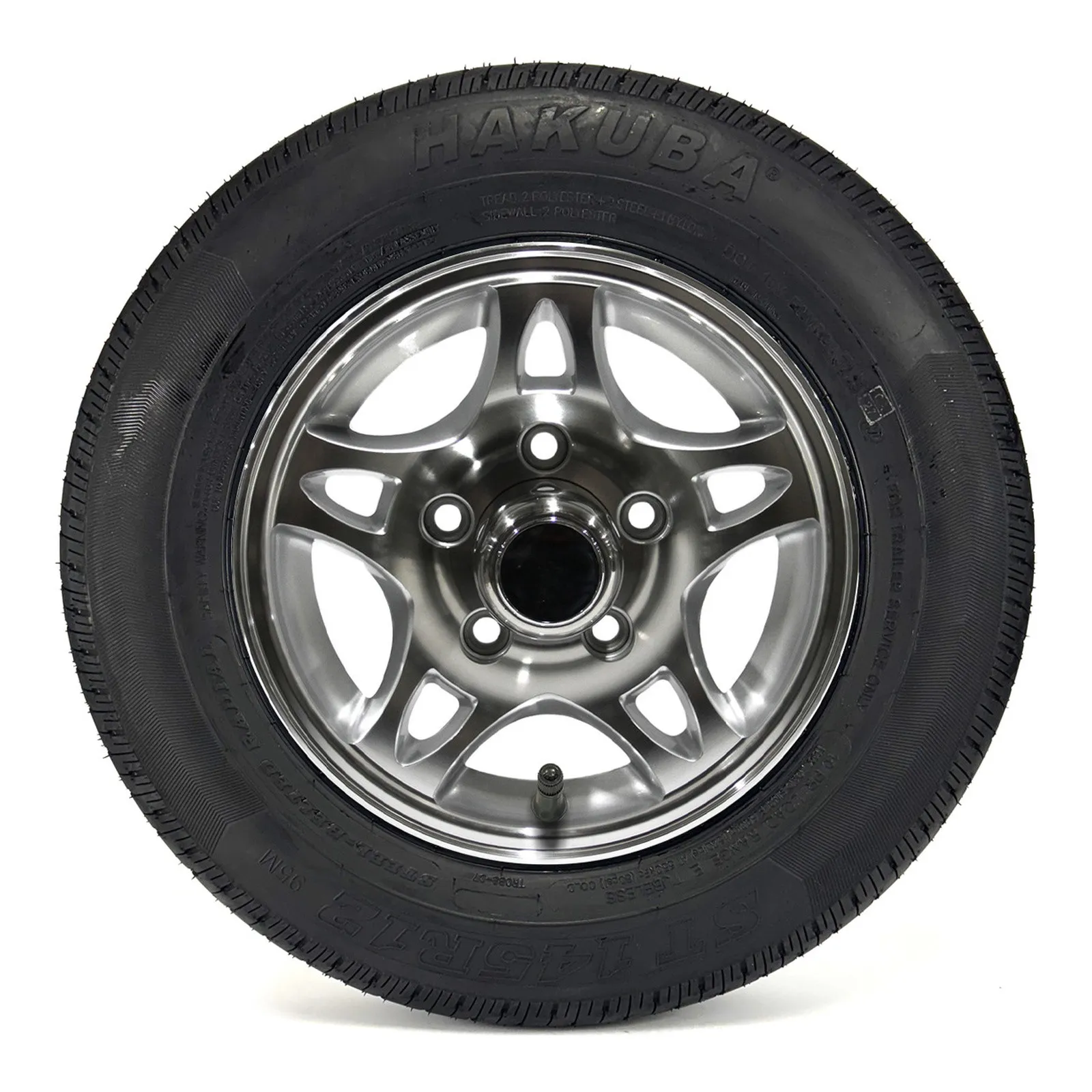 Hakuba Radial 145R12 10 Ply Tire on 5 holes Silver S5 Alloy Rim