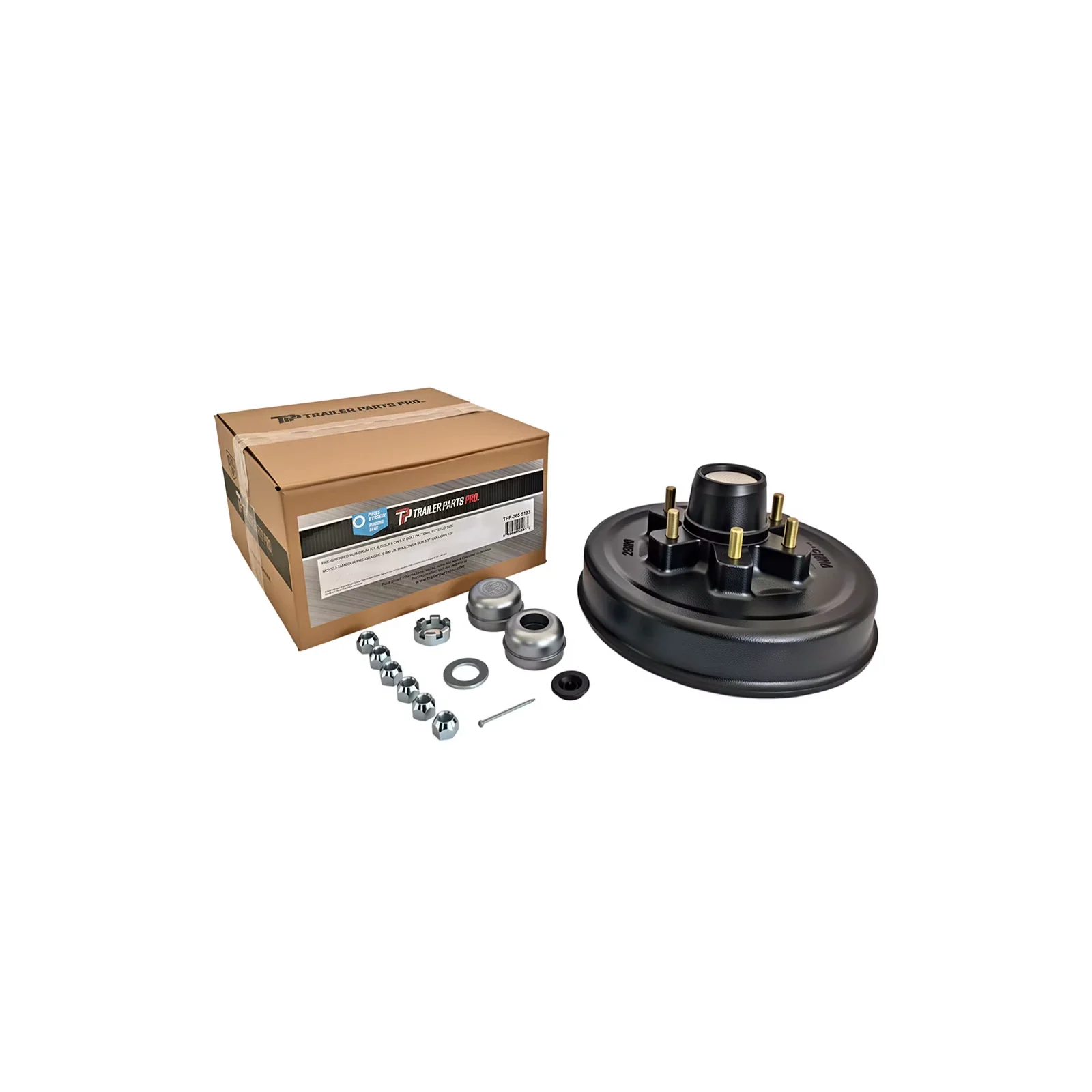 5200lb and 6000lb (6/5.5) Pre-Greased Brake drum with Ez-Lube bearing kit