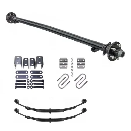 Ensemble Complet Essieu De Remorque Simple Droit Avec Moyeux 5 Goujons 2500lb