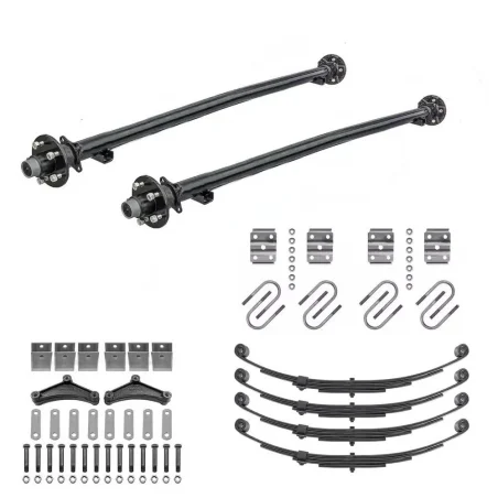 Ensemble Complet Essieu De Remorque Tandem Droit Avec Moyeux 5 Goujons 3500lb