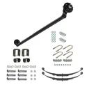 HD 3500lb 4" Drop Simple Trailer Axle With 5 Stud Hubs Complete Kit
