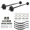 7000lb Straight Tandem Trailer Axle With 8 Stud Electric Brakes Complete Kit