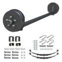 Ensemble Complet Essieu De Remorque Simple Surbaissé De 4" Avec Freins Électriques 5 Goujons 3500lb HD