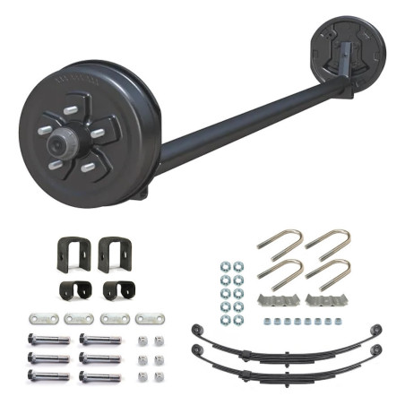 Ensemble Complet Essieu De Remorque Simple Surbaissé De 4" Avec Freins Électriques 5 Goujons 3500lb HD