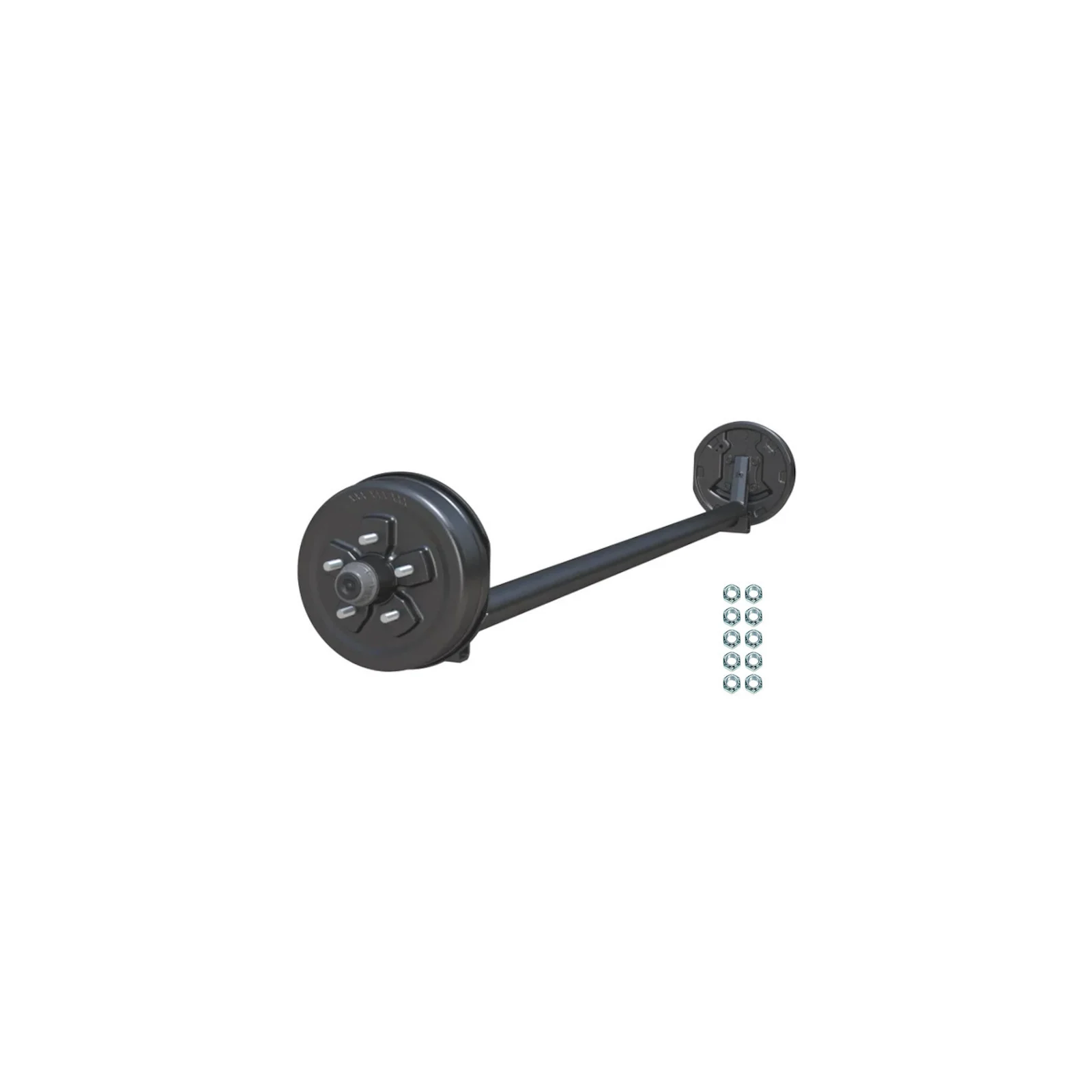 3500lb 4" Drop Simple Trailer Axle With 5 Stud Electric Brakes
