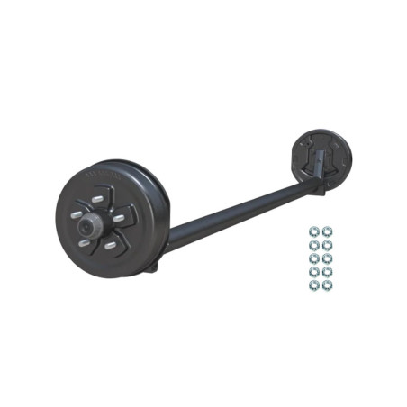 HD 3500lb 4" Drop Simple Trailer Axle With 5 Stud Electric Brakes