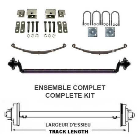 5200lb 4" Drop Simple Trailer Axle With 6 Stud Hubs Complete Kit