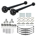 Ensemble Complet Essieu De Remorque Tandem Droit Avec Moyeux 6 Goujons 5200lb