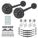 5200lb Straight Tandem Trailer Axle With 6 Stud Electric Brakes Complete Kit