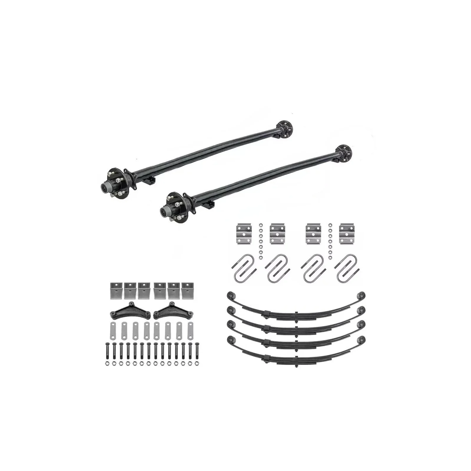 Ensemble Complet Essieu De Remorque Tandem Droit Avec Moyeux 5 Goujons 2500lb